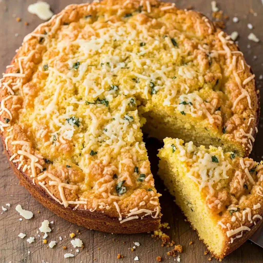 Bolo de milho com queijo parmesão