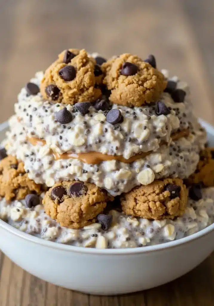 Aveia Noturna com Massa de Biscoito Rica em Proteínas