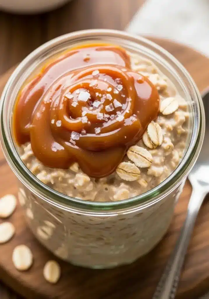 Aveia Noturna Cremosa com Caramelo Salgado