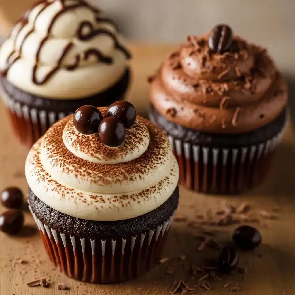 Cupcakes de Creme de Café com Chocolate