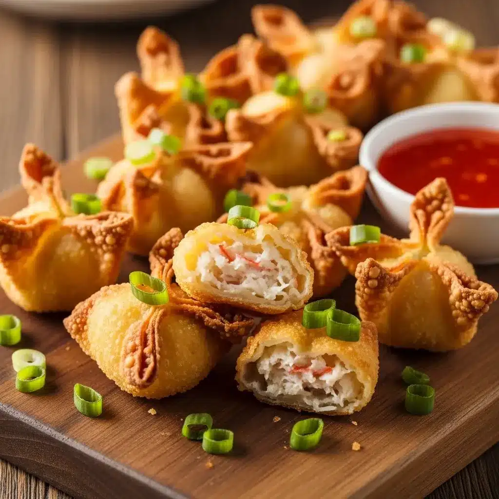 Bolinhas Crocantes de Rangoon de Caranguejo