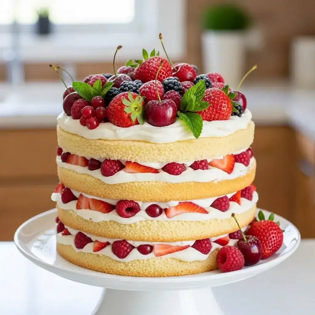 Bolo Chantilly de Frutas Vermelhas