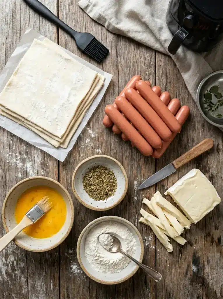 enroladinho de salsicha na airfryer