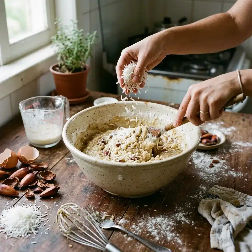 Bolo de pinhão com coco