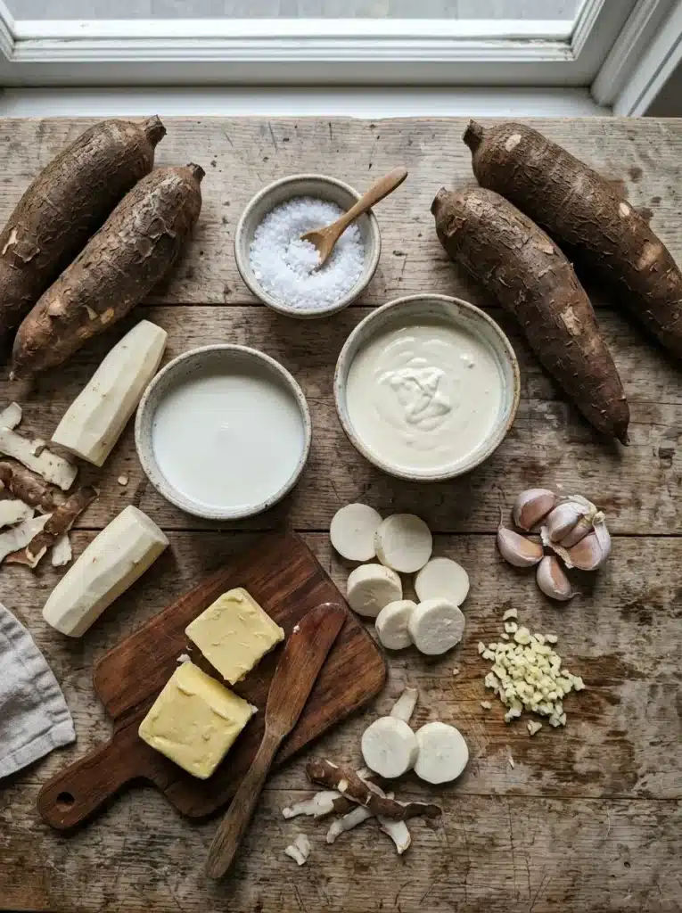 Purê de mandioca cremoso