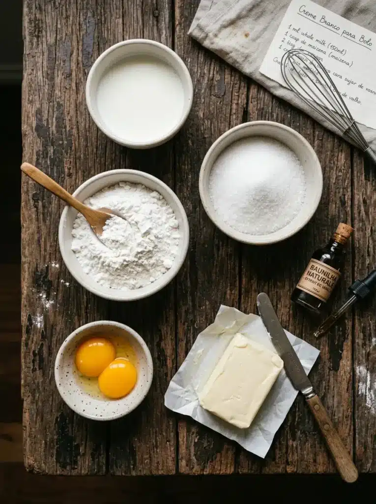 Receitas de creme branco para bolo
