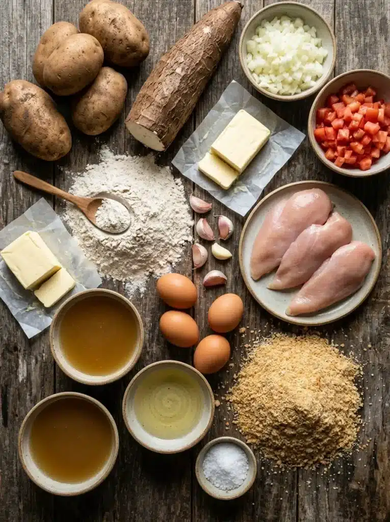 Coxinha com Massa de Batata e Mandioca