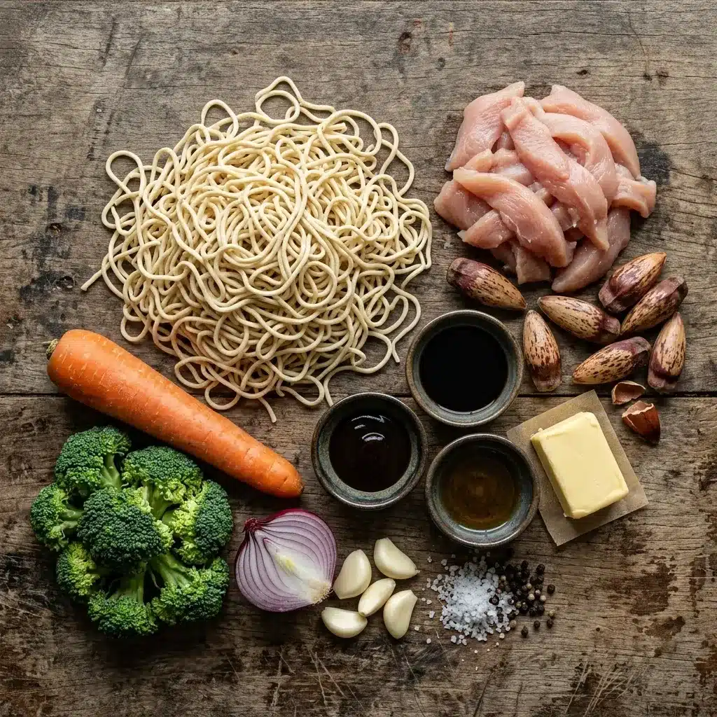 Yakisoba de Pinhão Com frango