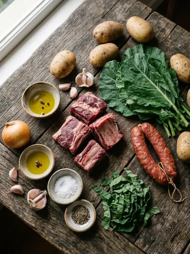 Caldo verde com costela bovina
