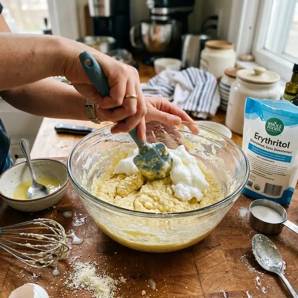 Receita de bolo nuvem cetogênico