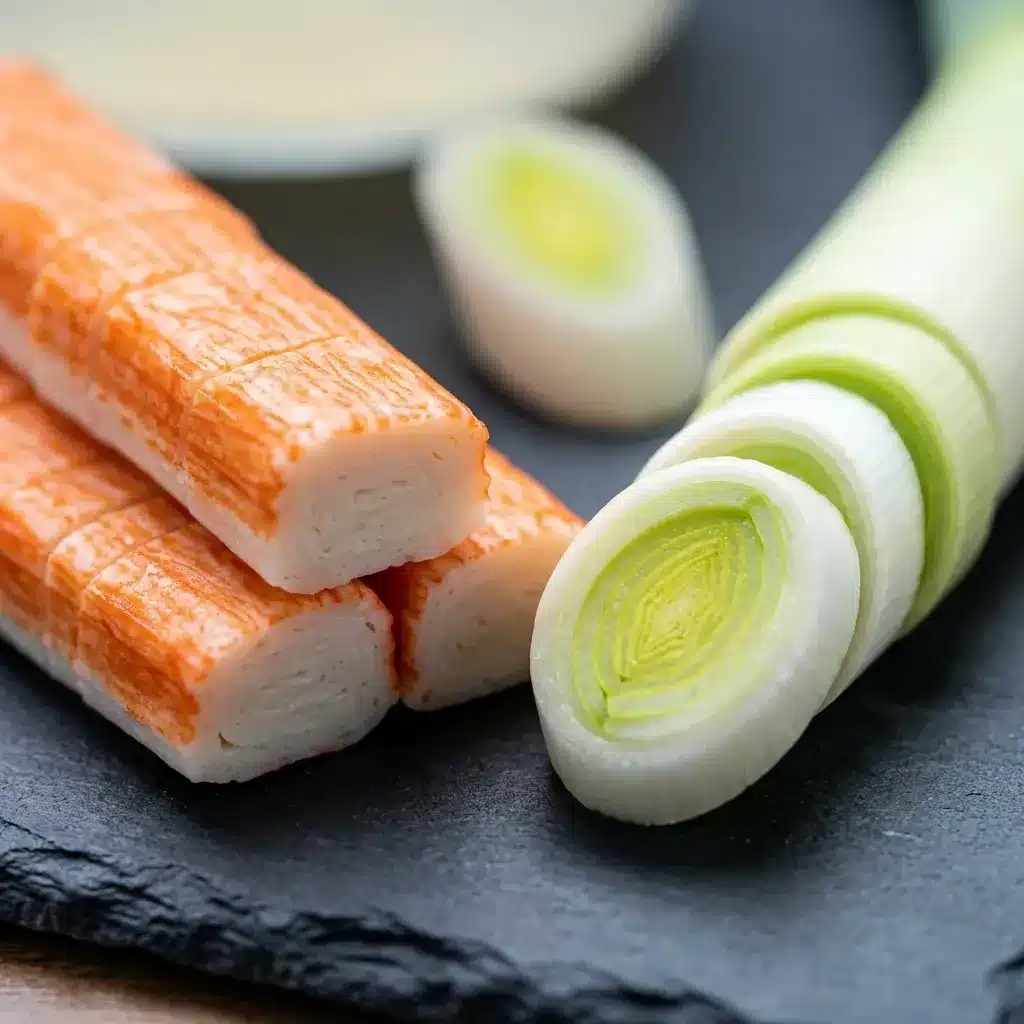 Caldo de Kani-Kama e Alho-Poró