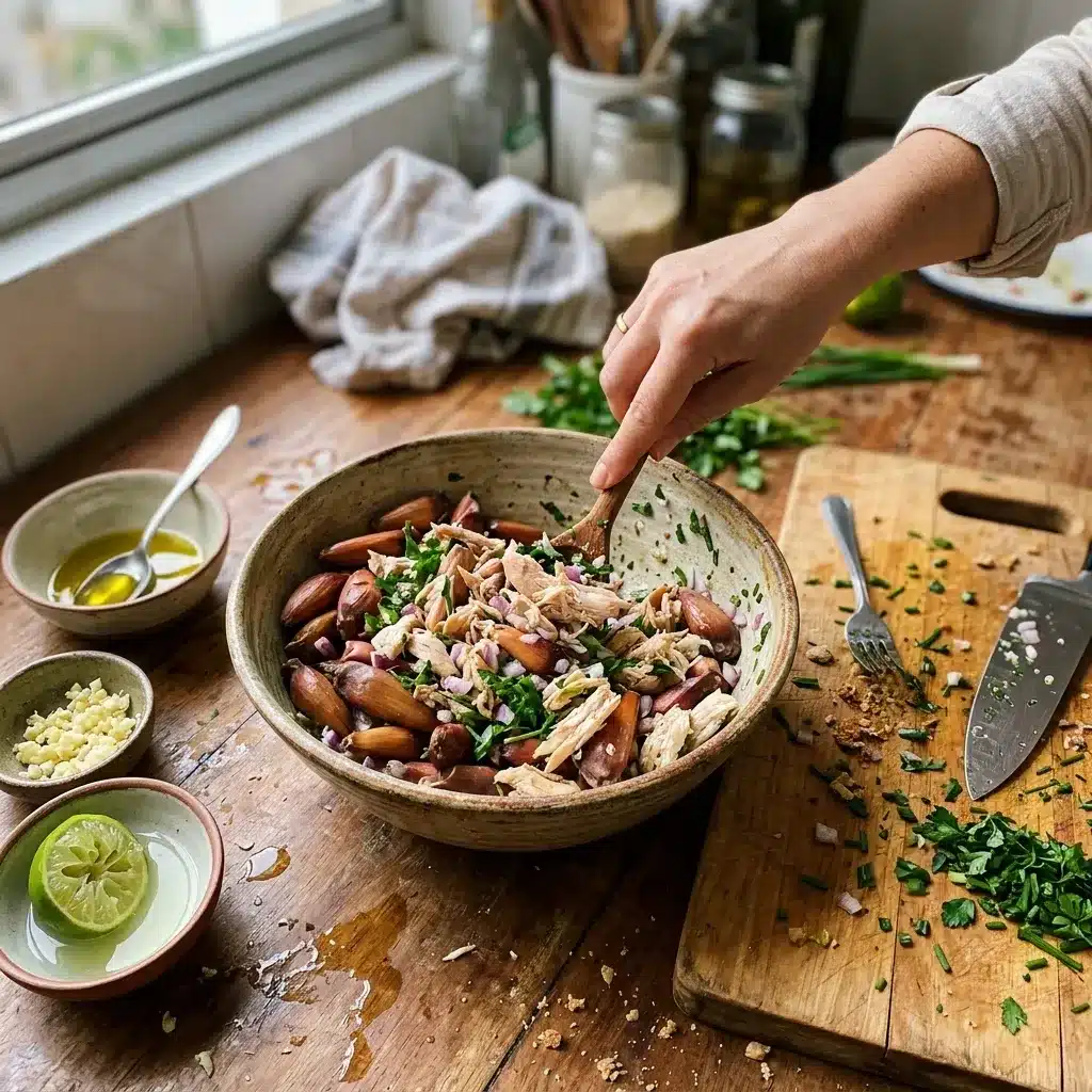 Salada Morna de Pinhão com Frango