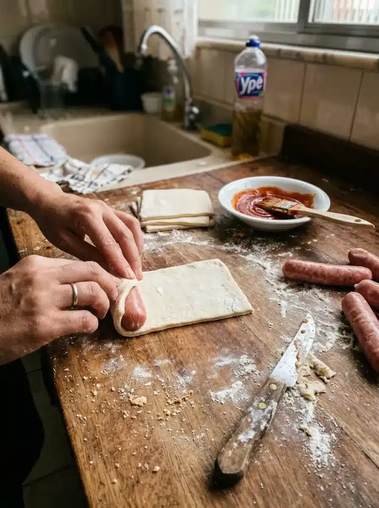enroladinho de salsicha com 3 ingredientes