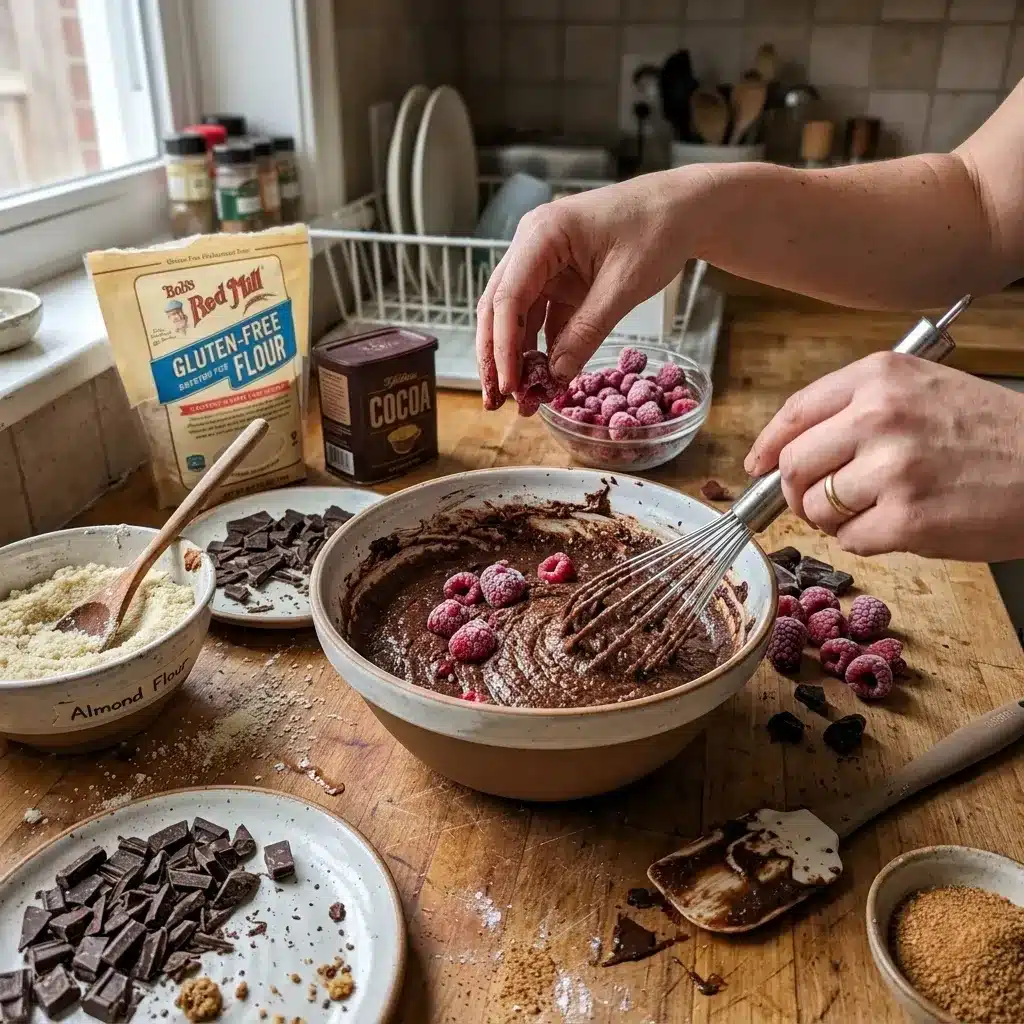 brownie com frutas vermelhas Sem glúten