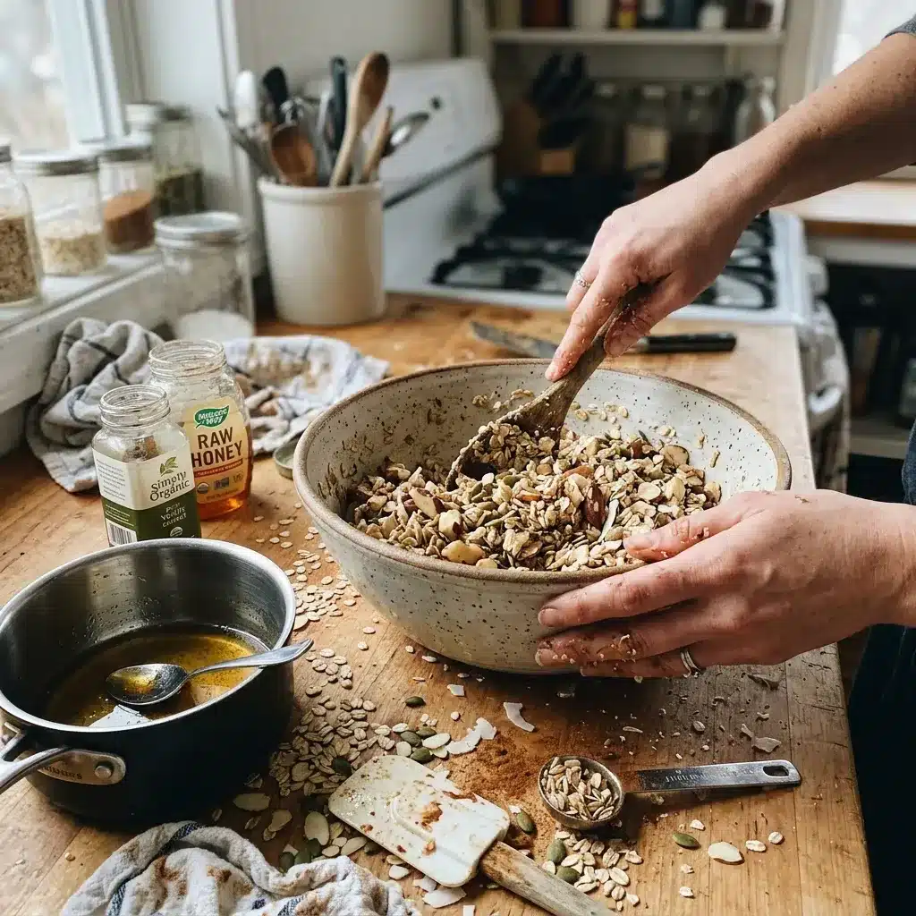 Granola saudável com baunilha