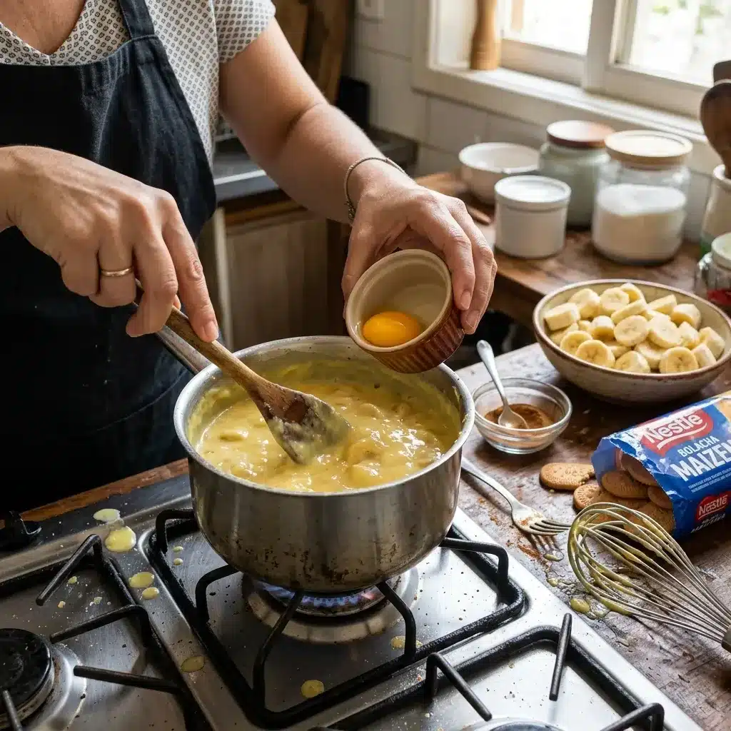Pavê de Banana com Bolacha Maizena