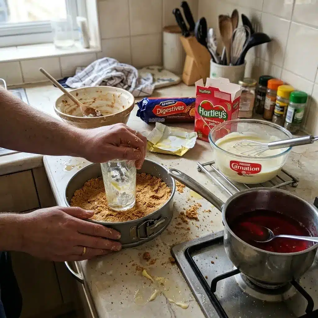 Cheesecake de Morango Sem Forno Só 5 Ingredientes