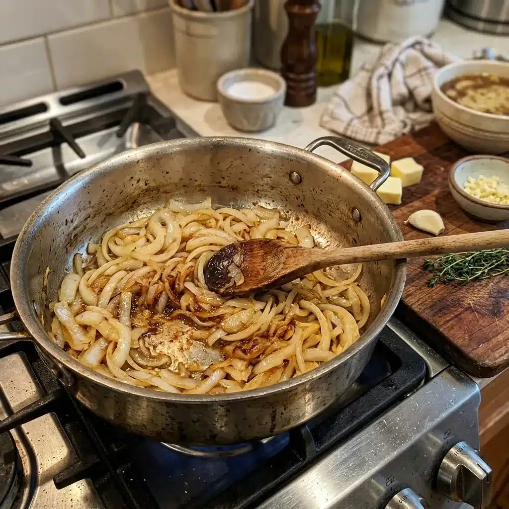 Sopa de Cebola com Creme de Leite e Queijo