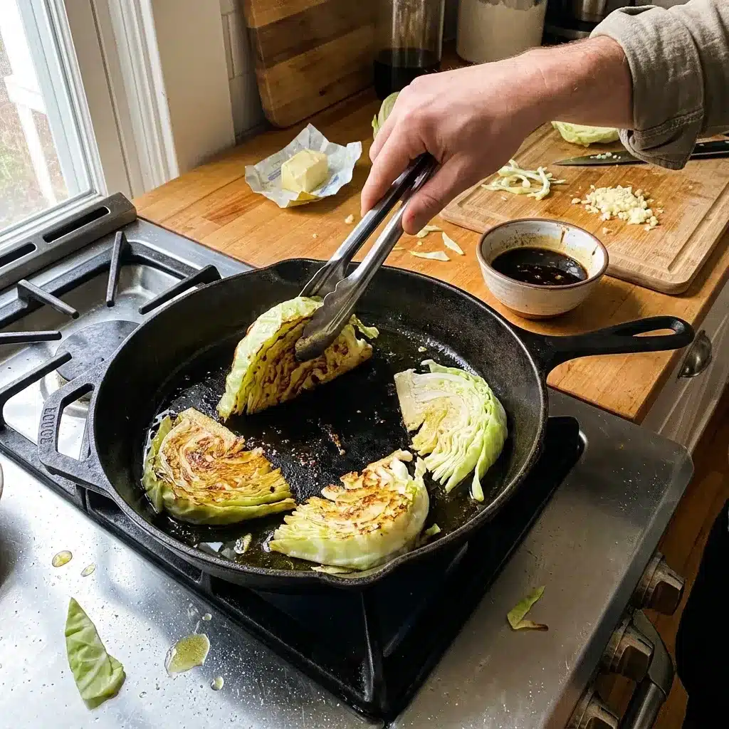 Receita de bife de repolho balsâmico