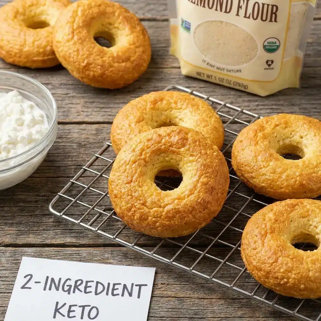 Bagels de queijo cottage cetogênicos com 2 ingredientes
