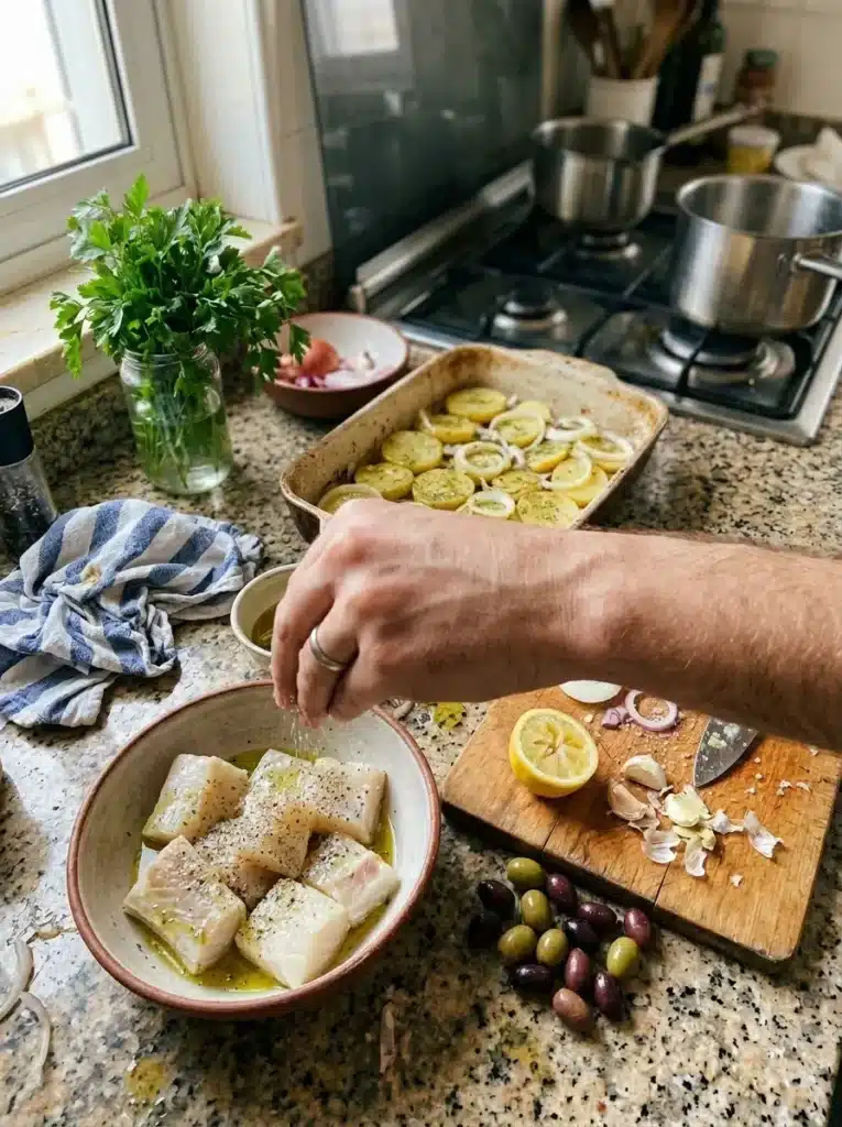 Bacalhau com batatas ao forno