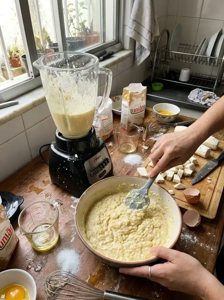 bolo de mandioca no liquidificador