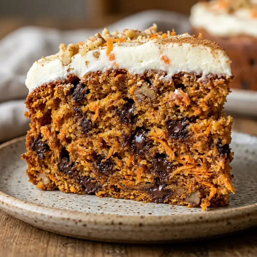 Bolo de cenoura com gotas de chocolate na massa