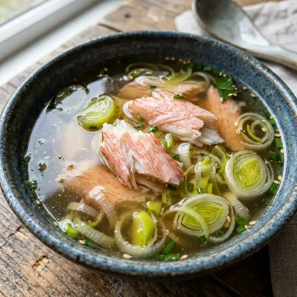 Caldo de Kani-Kama e Alho-Poró