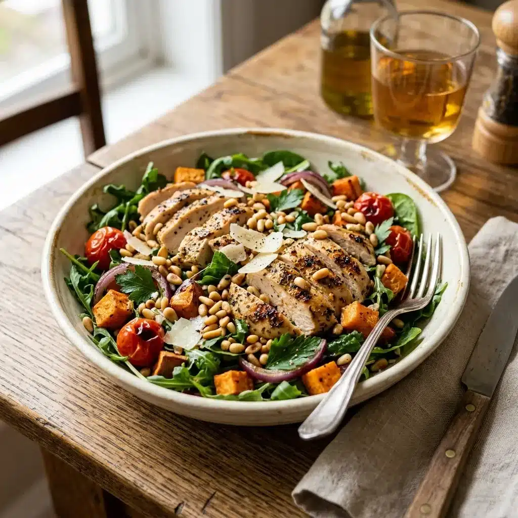 Salada Morna de Pinhão com Frango