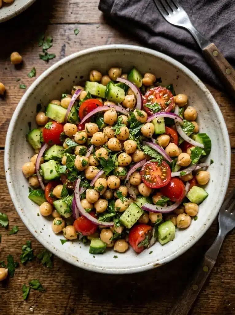 Salada de Grão-de-Bico Refrescante