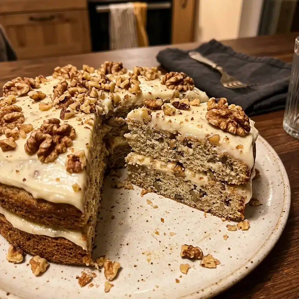 Bolo de nozes bem fofinho com recheio