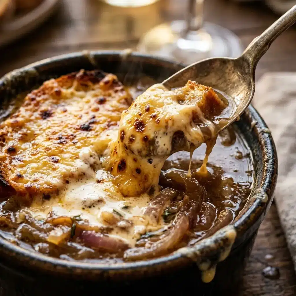 Sopa de Cebola com Creme de Leite e Queijo