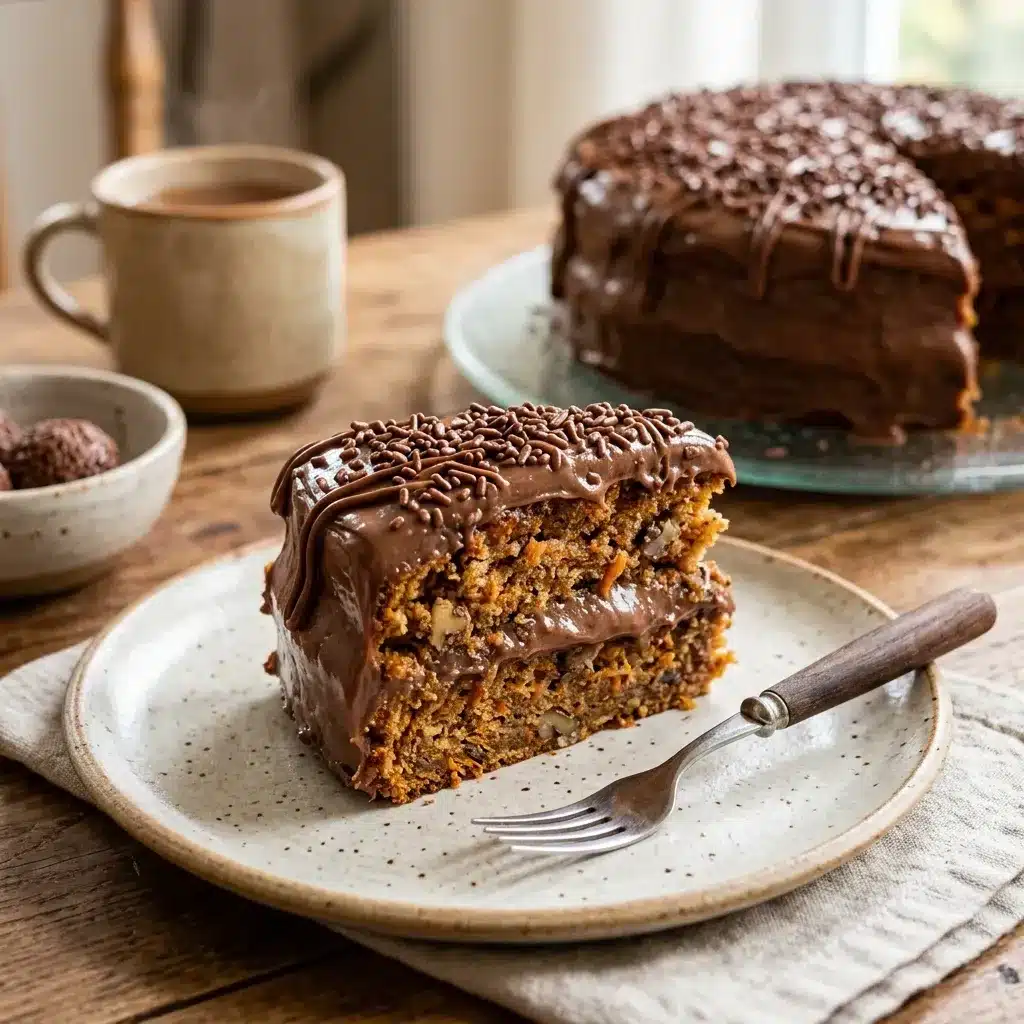 Bolo de cenoura com brigadeiro cremoso