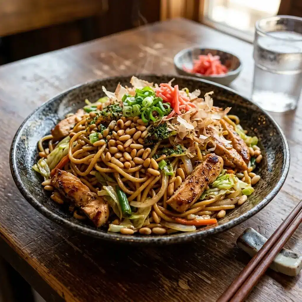 Yakisoba de Pinhão Com frango