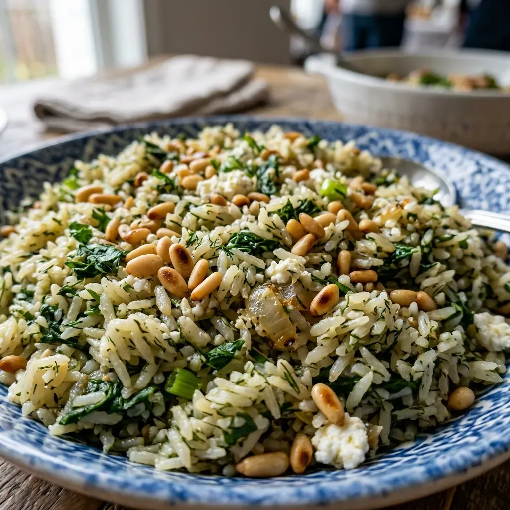 Arroz a grege com pinhao para festas