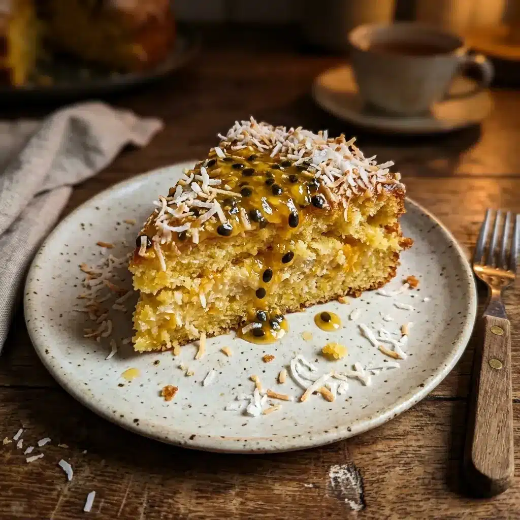 bolo de manga com coco e maracujá
