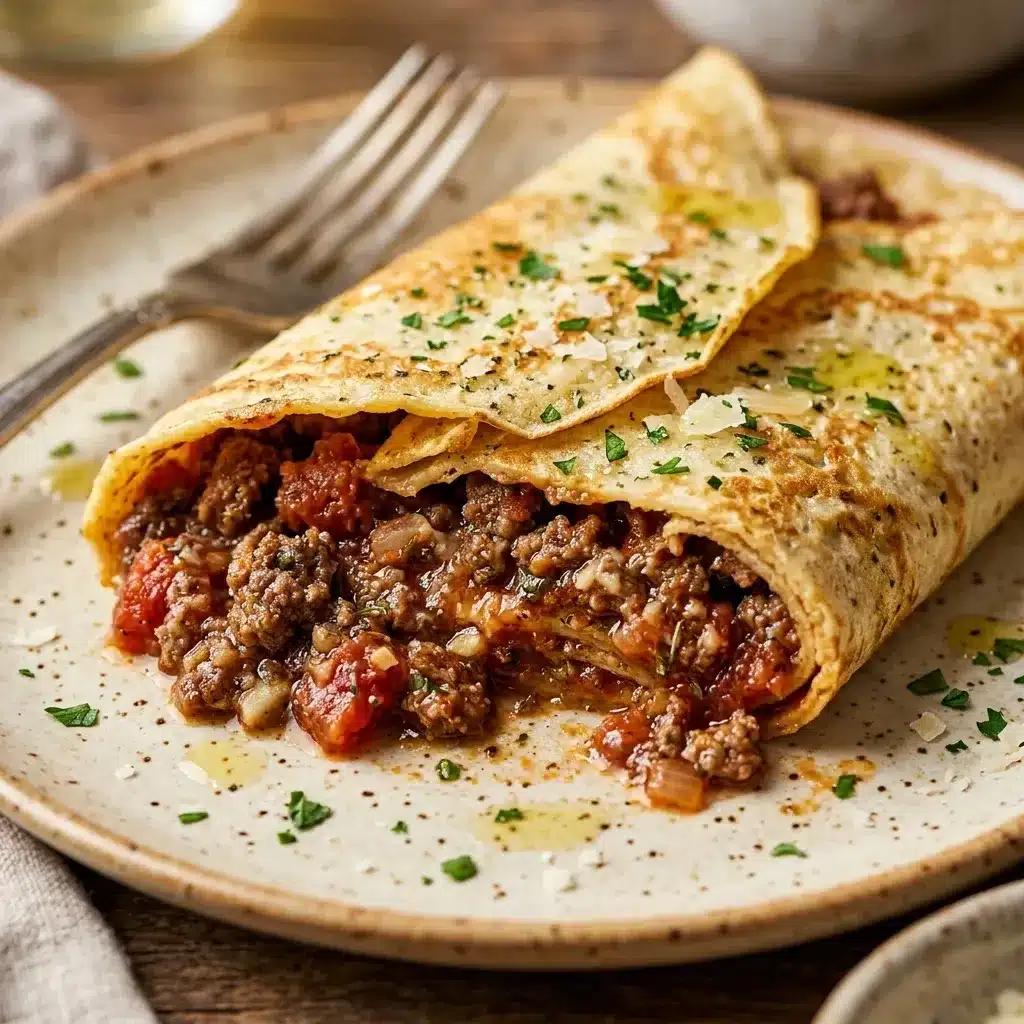 Crepioca de Carne Moída com Tomate