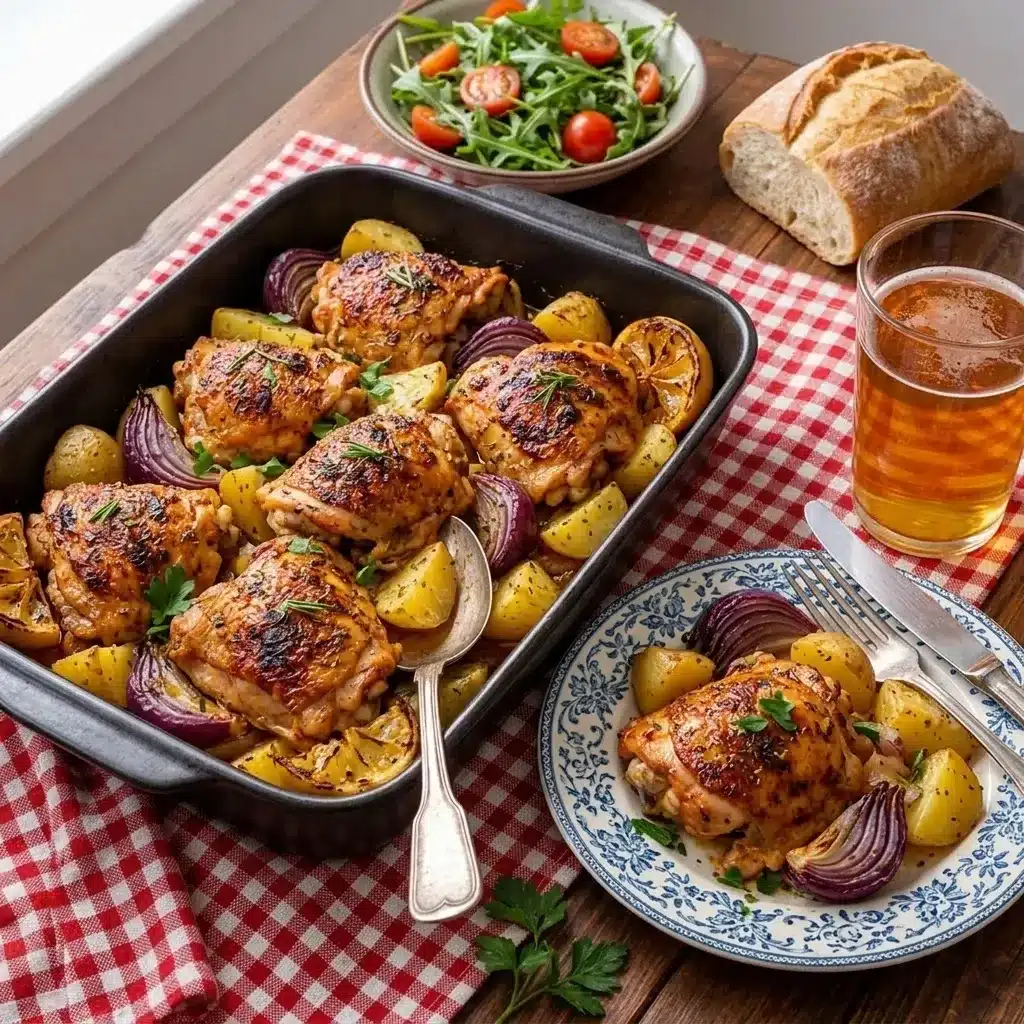 Frango com batatas ao forno