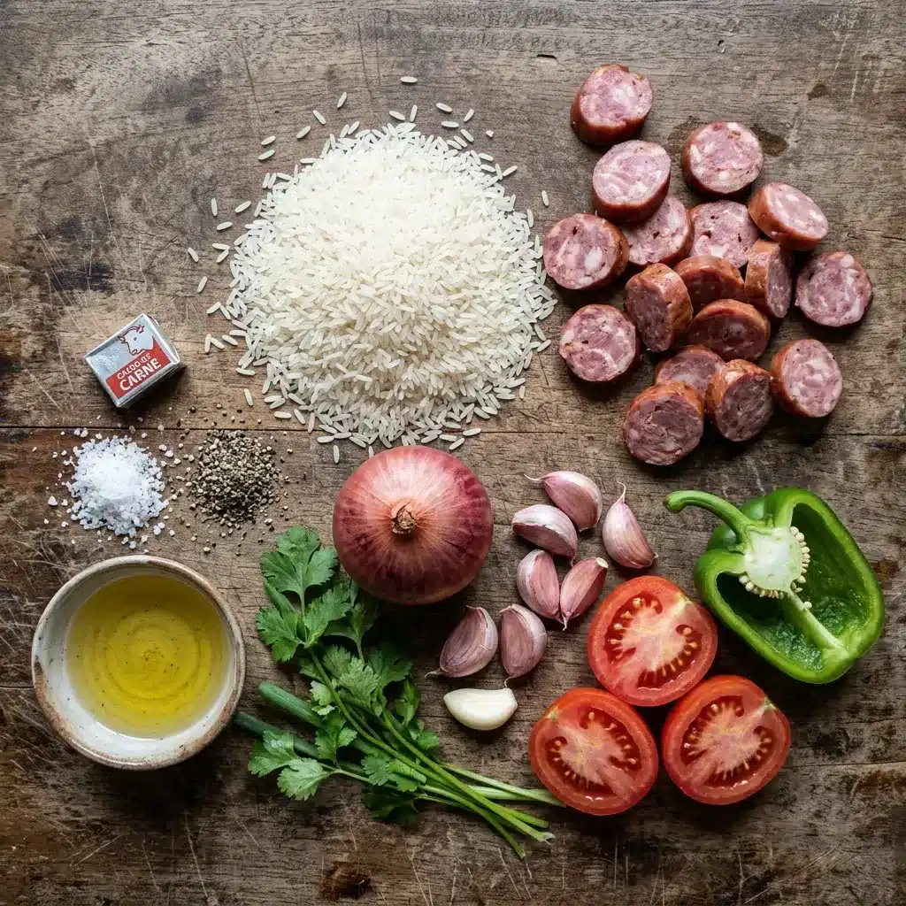 Arroz carreteiro com linguiça