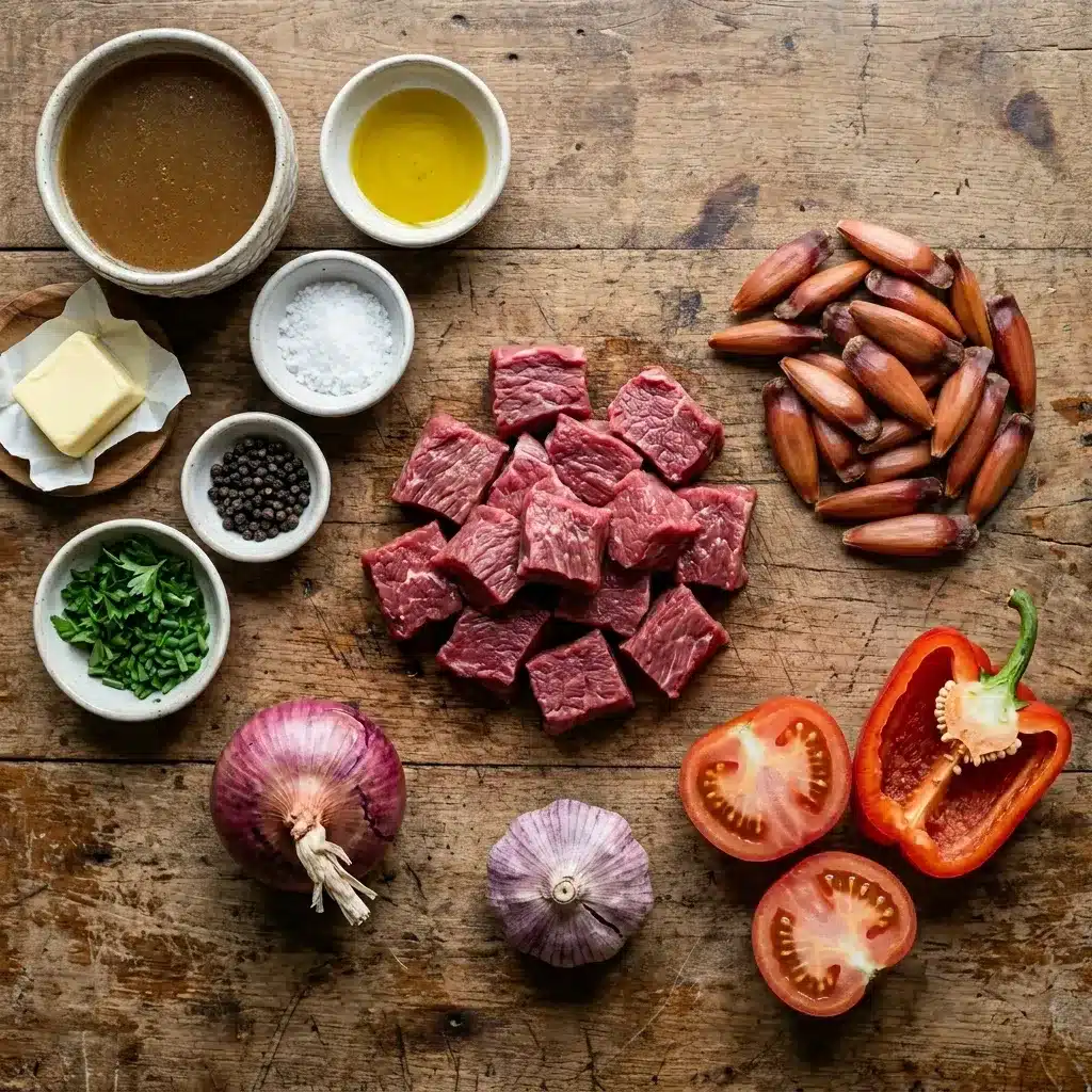 Entrevero com carne e pinhão