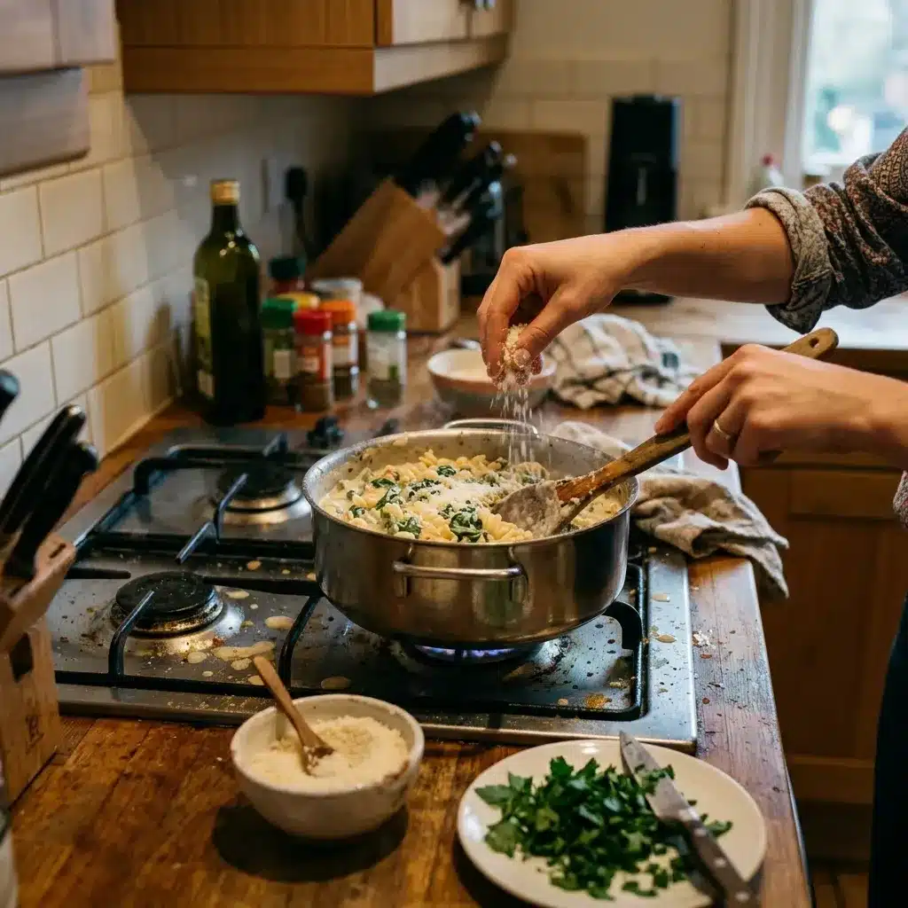 Macarrão cremoso vegetariano
