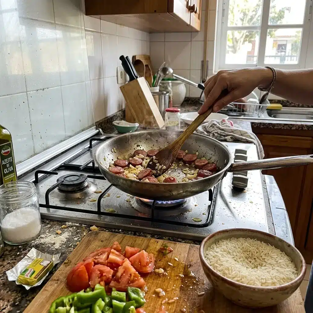 Arroz carreteiro com linguiça