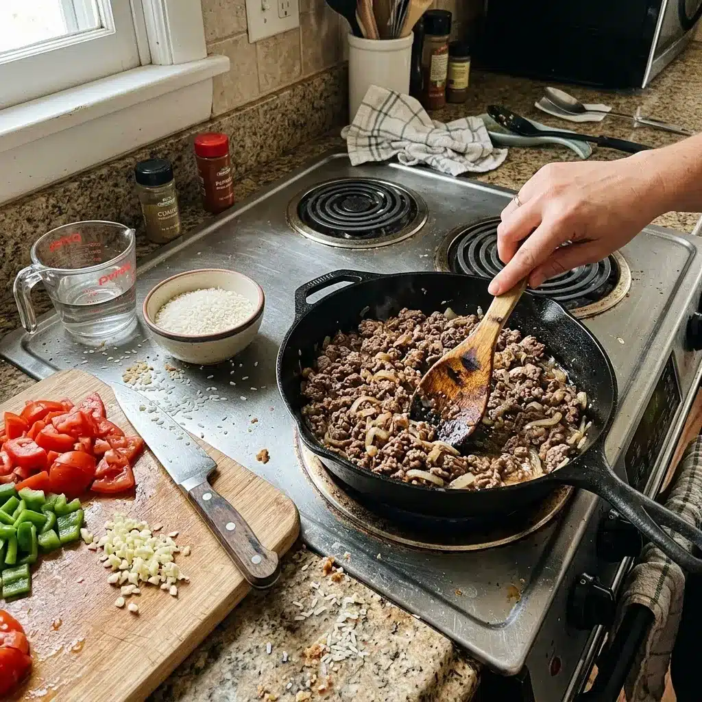 Arroz carreteiro de forno