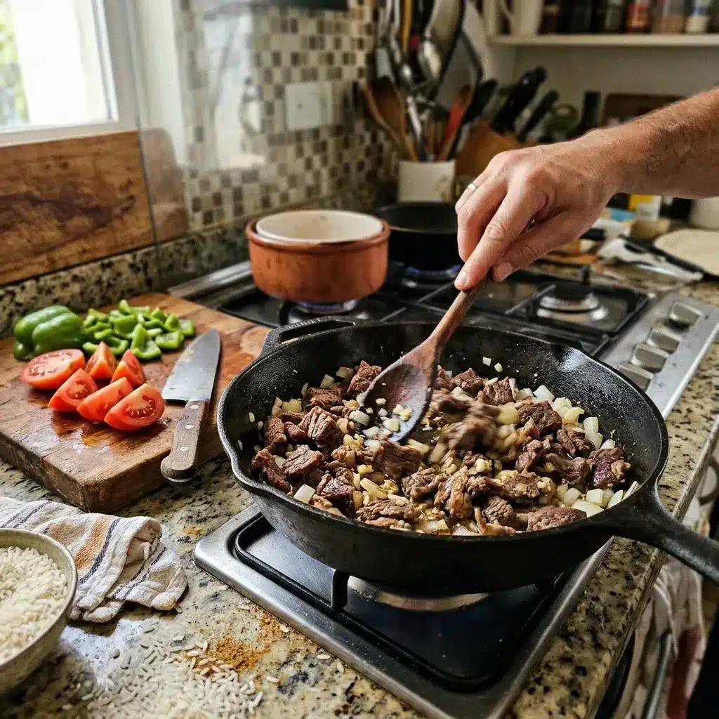 Arroz carreteiro com charque