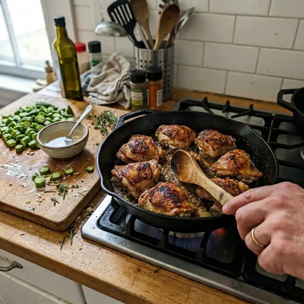 Frango com quiabo mineiro