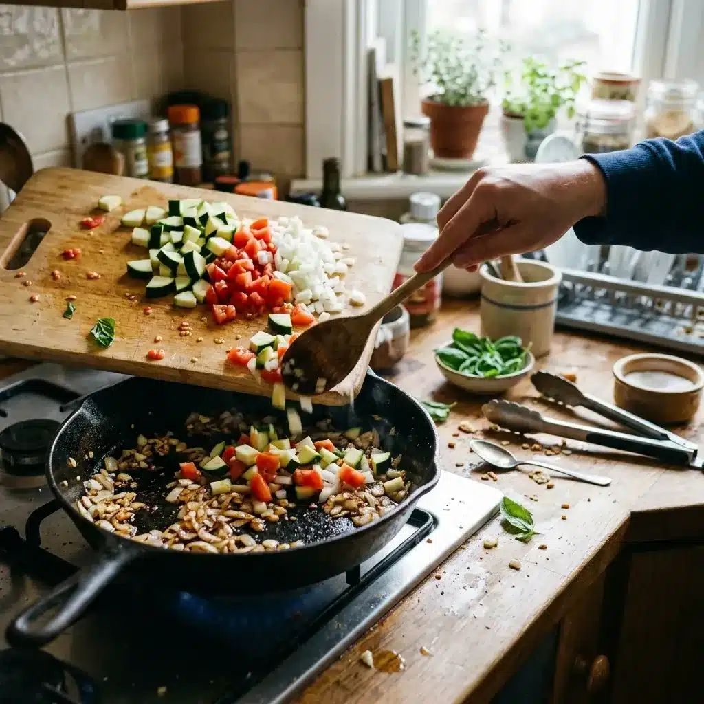 Massa de tomate e abobrinha