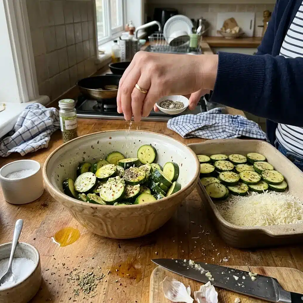 Abobrinha com Parmesão Assada no Forno
