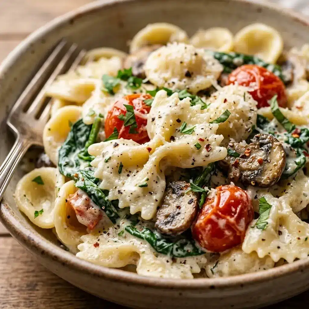 Macarrão cremoso vegetariano