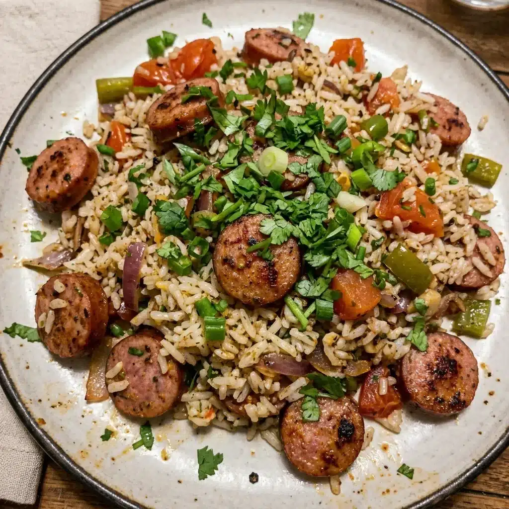 Arroz carreteiro com linguiça
