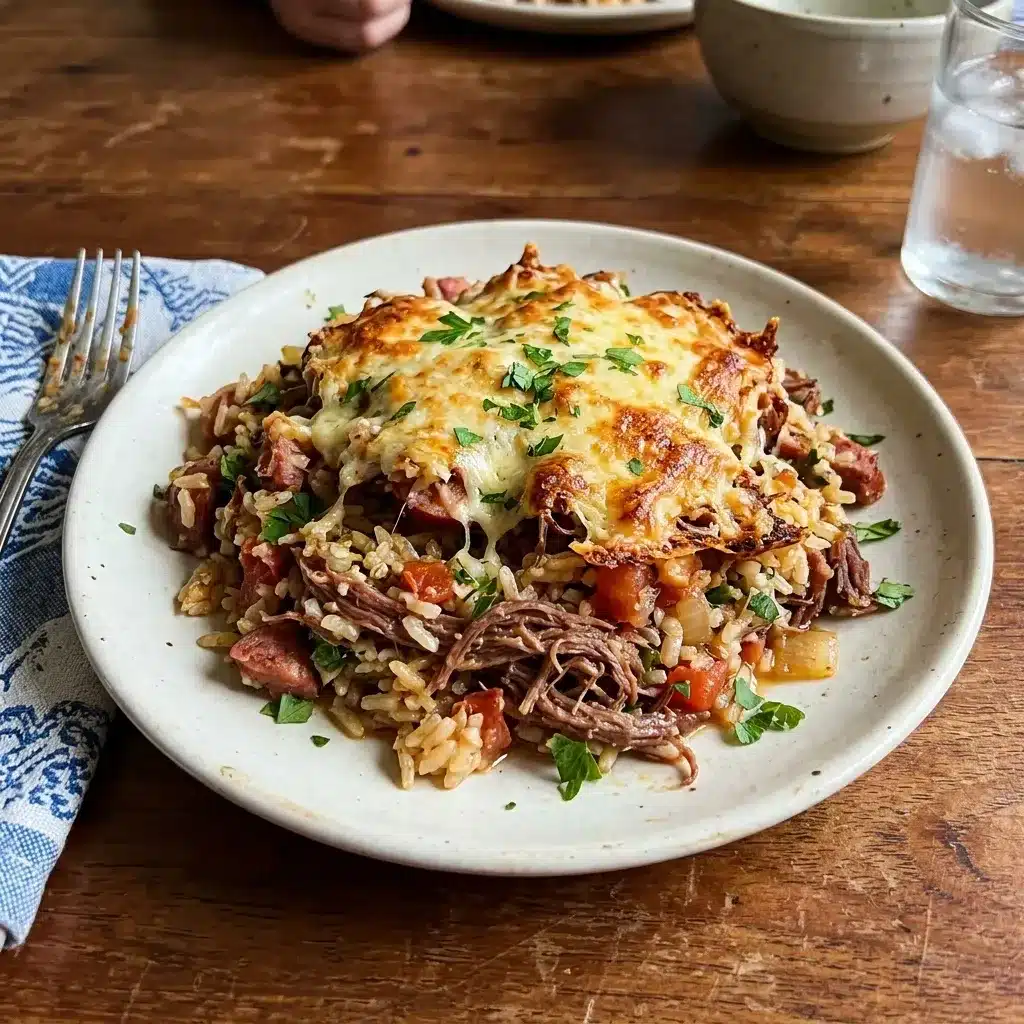 Arroz carreteiro de forno